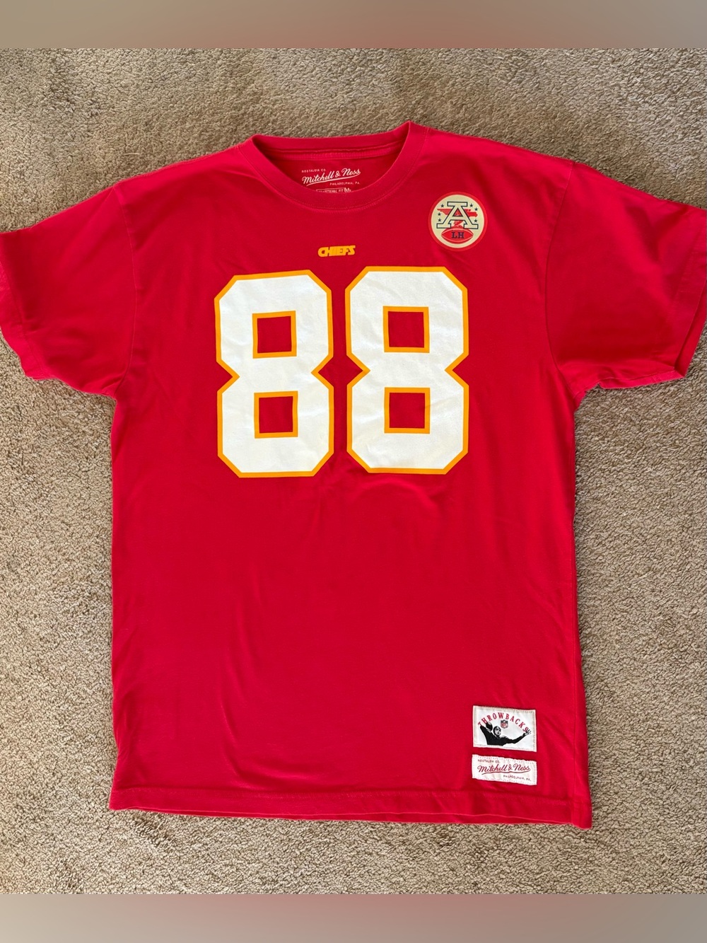 Mitchell & Ness Kansas City Chiefs #88 Gonzalez Red Tshirt Size Large